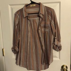 Medium bullion down striped shirt